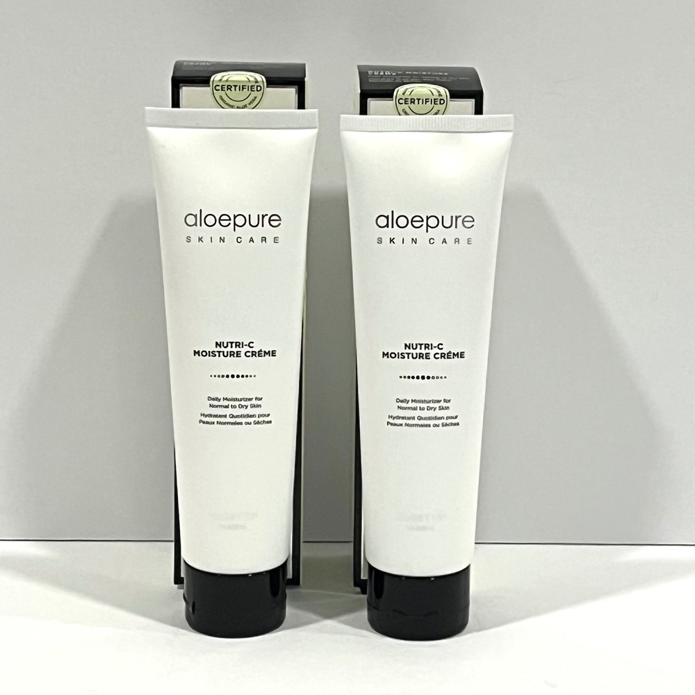 Aloette Aloepure Nutri-C Moisture Creme Daily Moisturizer Normal to Dry Skin 2pk